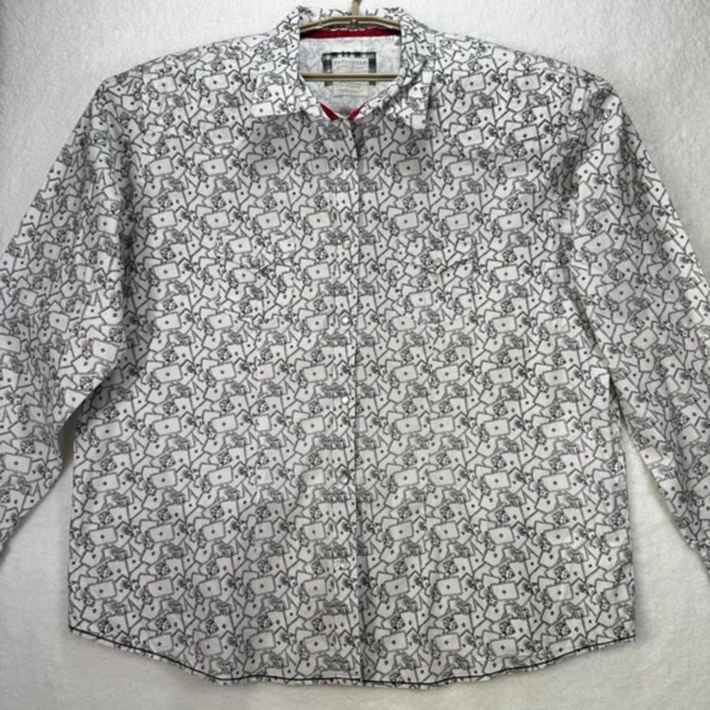 Panhandle Rough Stock Mens XXL Pearl Snap Western Shirt Cards Dice Print - Picture 2 of 13